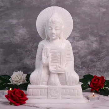 Elegant Bodh Marble Human Statue